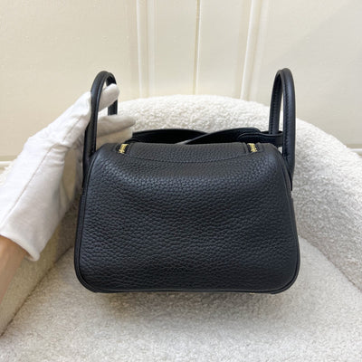 Hermes Mini Lindy in Noir Black Clemence Leather and GHW