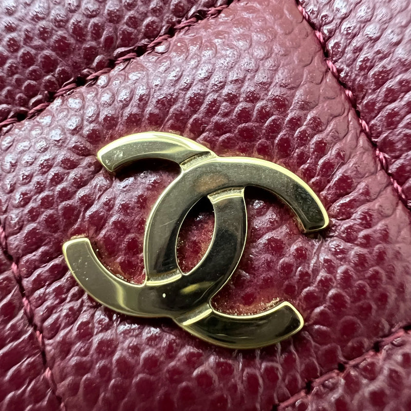 Chanel Classic Wallet on Chain WOC in Burgundy Caviar and LGHW (Model: AP0250)