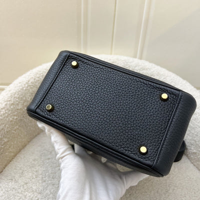 Hermes Mini Lindy in Noir Black Clemence Leather and GHW