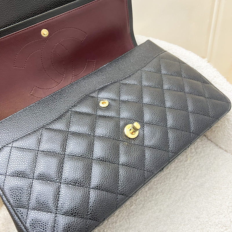Chanel Jumbo Classic Flap DF in Black Caviar and GHW (Model: A58600)