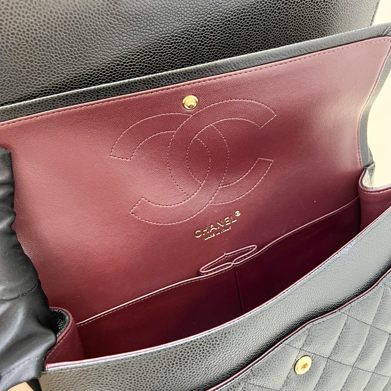 Chanel Jumbo Classic Flap DF in Black Caviar and GHW (Model: A58600)