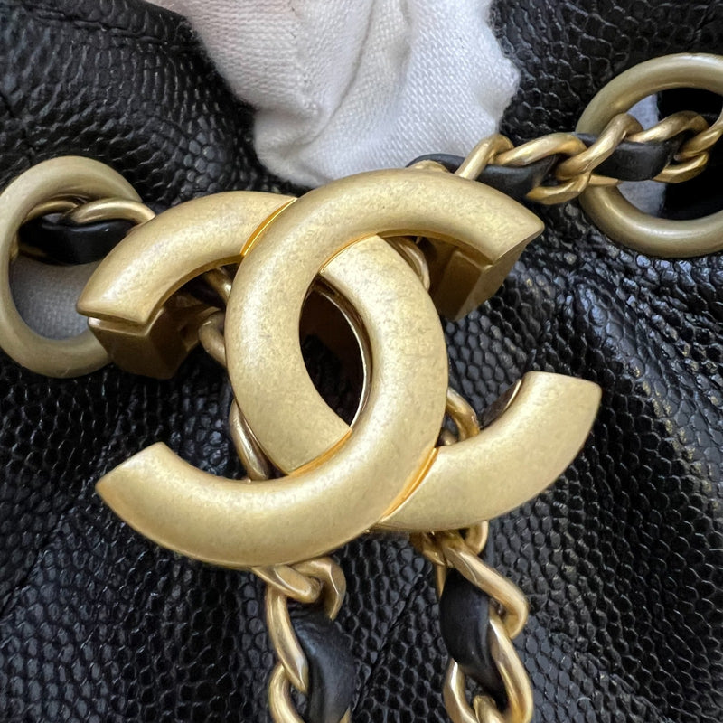 Chanel 25 Small Hobo Bag in Black Caviar and AGHW (Model: AS5293)