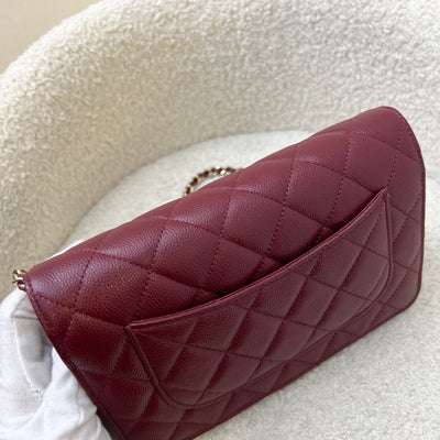 Chanel Classic Wallet on Chain WOC in Burgundy Caviar and LGHW (Model: AP0250)