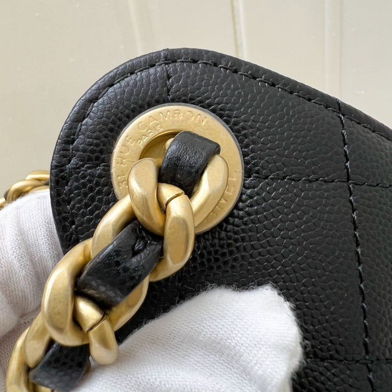 Chanel 25 Small Hobo Bag in Black Caviar and AGHW (Model: AS5293)