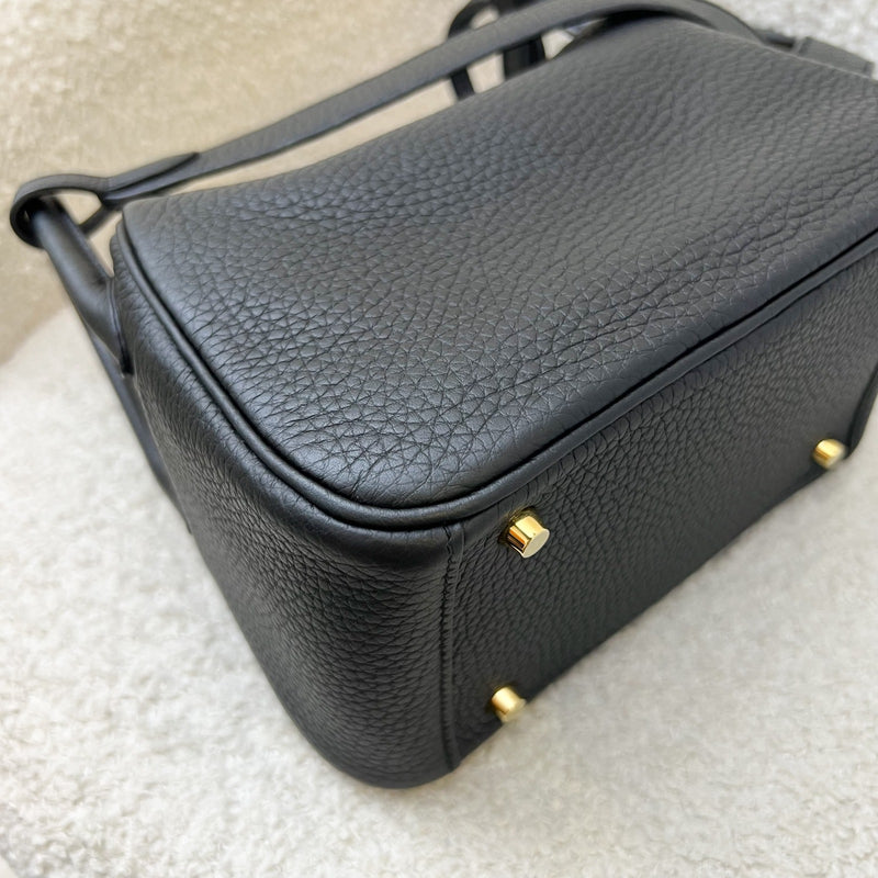 Hermes Mini Lindy in Noir Black Clemence Leather and GHW