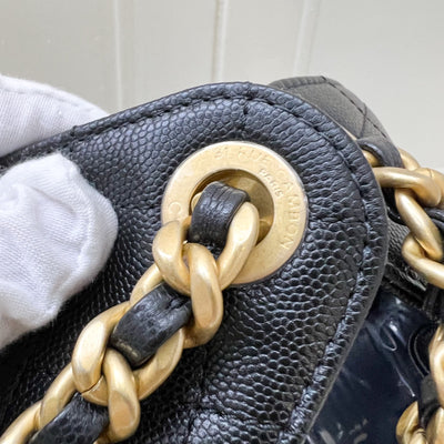 Chanel 25 Small Hobo Bag in Black Caviar and AGHW (Model: AS5293)