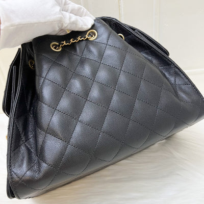 Chanel 25 Small Hobo Bag in Black Caviar and AGHW (Model: AS5293)