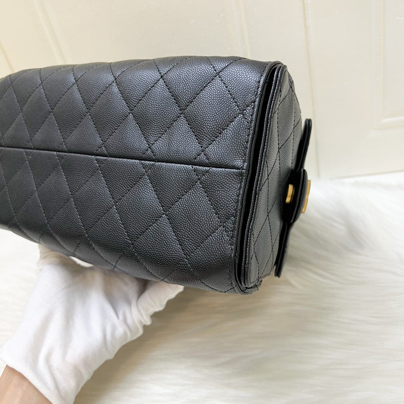 Chanel 25 Small Hobo Bag in Black Caviar and AGHW (Model: AS5293)