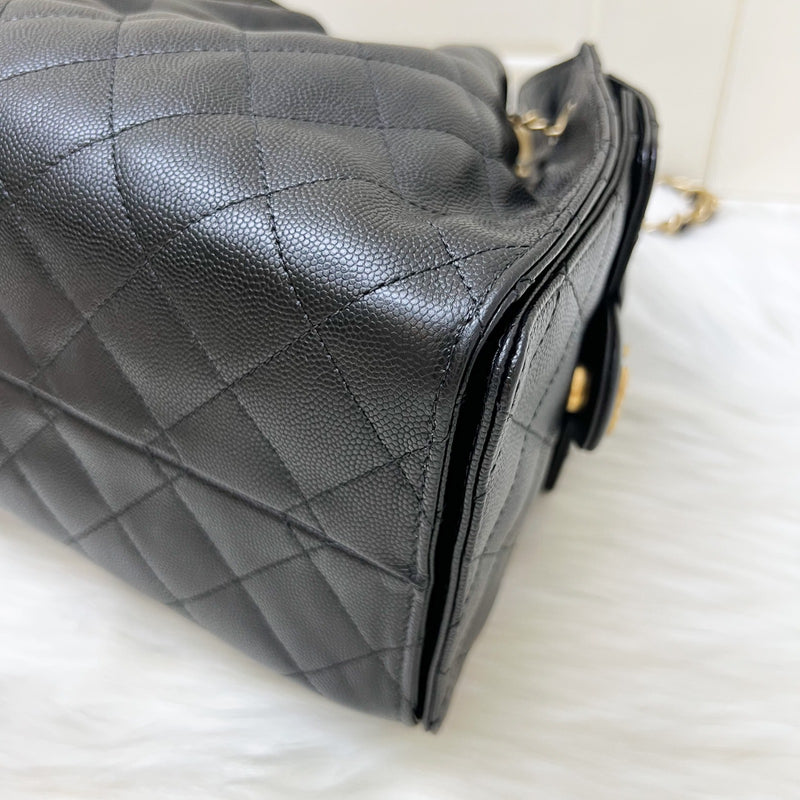 Chanel 25 Small Hobo Bag in Black Caviar and AGHW (Model: AS5293)