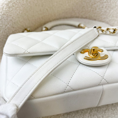 Chanel 20C In the Loop Flap Bag in White Leather and AGHW