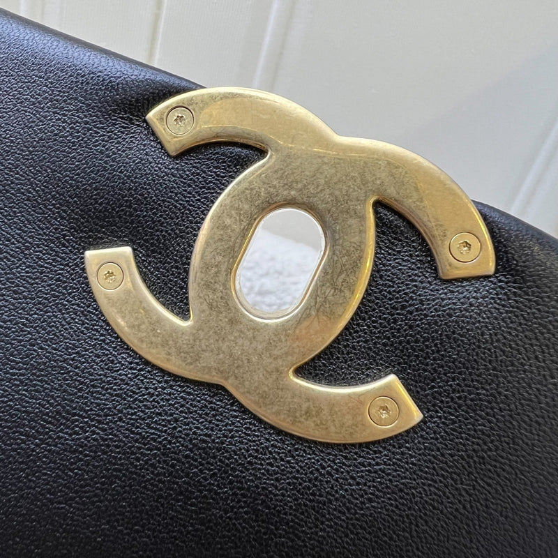 Chanel 19 Small Flap in Black Lambskin and 3-tone HW