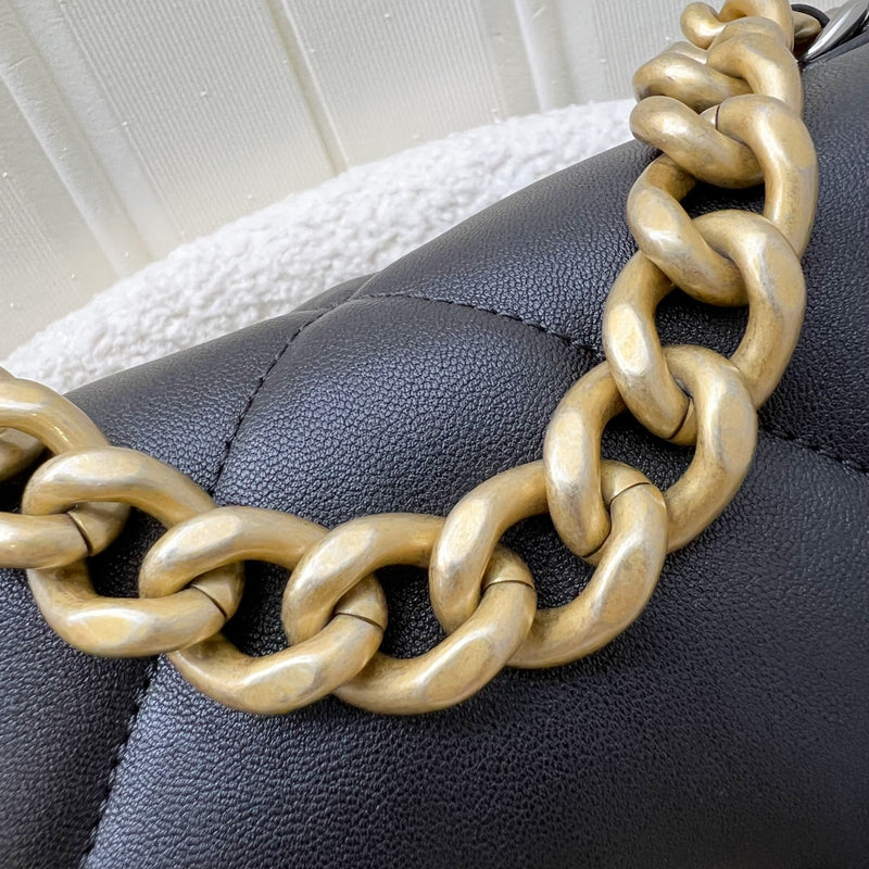 Chanel 19 Small Flap in Black Lambskin and 3-tone HW