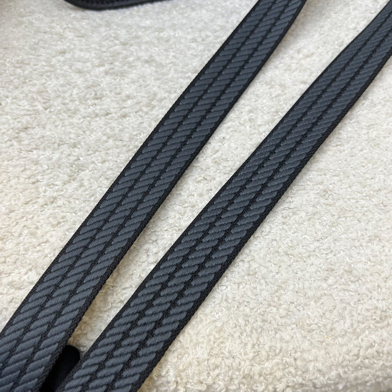 [New Short Strap - Oct 2024] Hermes Mini Evelyne TPM in Noir Black Clemence Leather, Gris Misty / Noir Strap and PHW