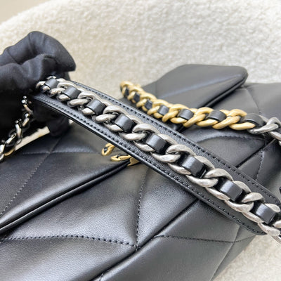 Chanel 19 Small Flap in Black Lambskin and 3-tone HW