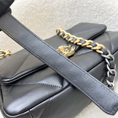 Chanel 19 Small Flap in Black Lambskin and 3-tone HW
