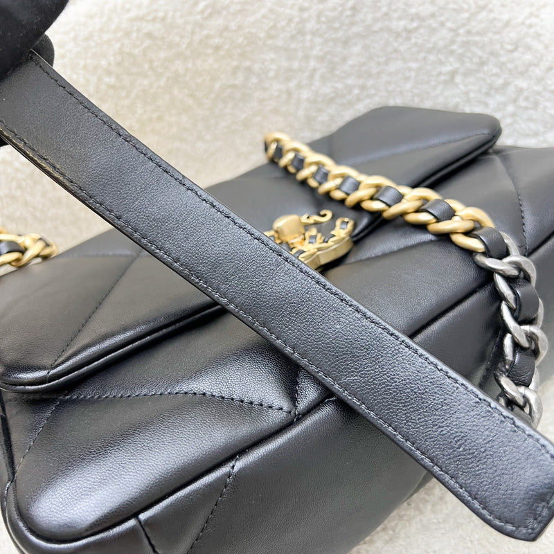 Chanel 19 Small Flap in Black Lambskin and 3-tone HW