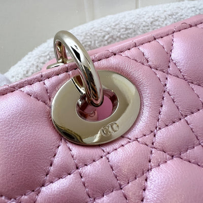 (Nov 2023 Receipt) Dior Small Lady Dior in Iridescent Hibiscus Pink Lambskin and GHW