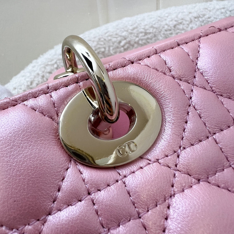 (Nov 2023 Receipt) Dior Small Lady Dior in Iridescent Hibiscus Pink Lambskin and GHW