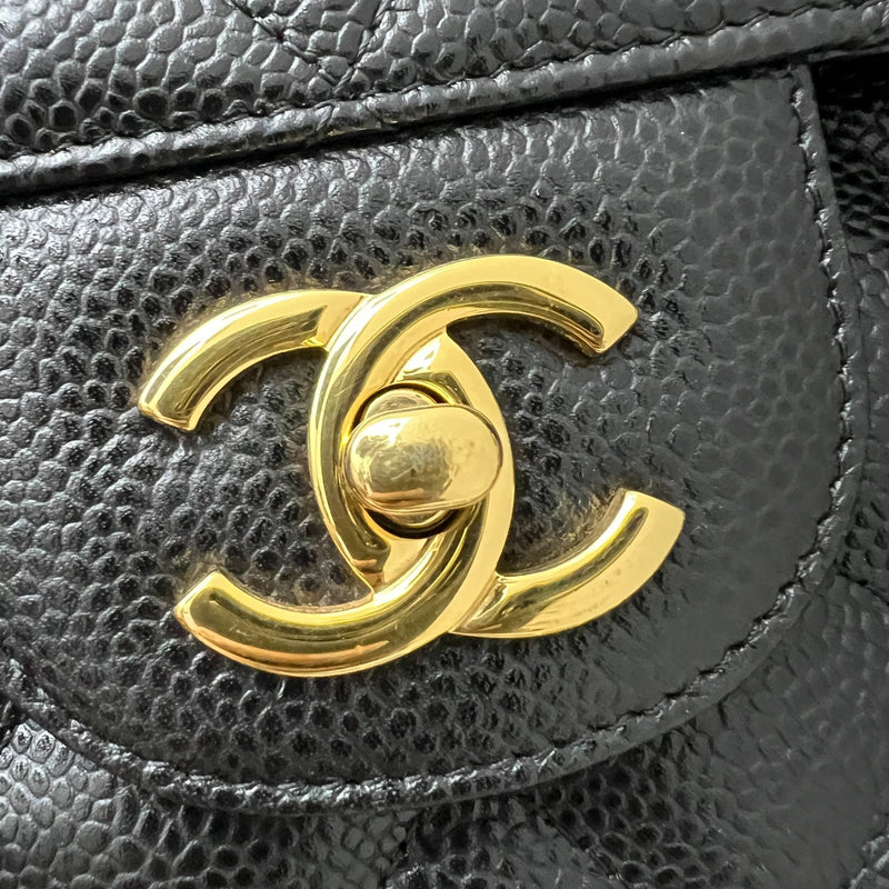 Chanel Jumbo Classic Flap DF in Black Caviar and GHW