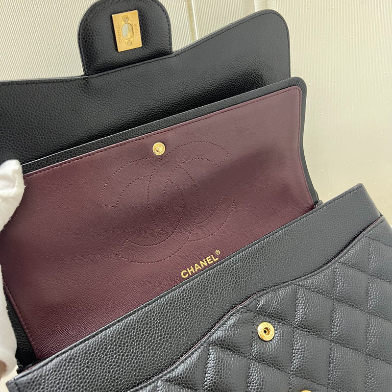 Chanel Jumbo Classic Flap DF in Black Caviar and GHW