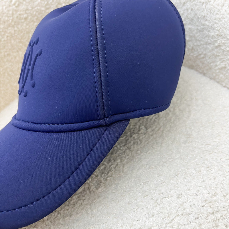 Hermes Casquette Femme Atlantic Cap in Marine Neoprene Chapeaux Size M