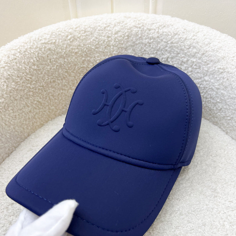 Hermes Casquette Femme Atlantic Cap in Marine Neoprene Chapeaux Size M