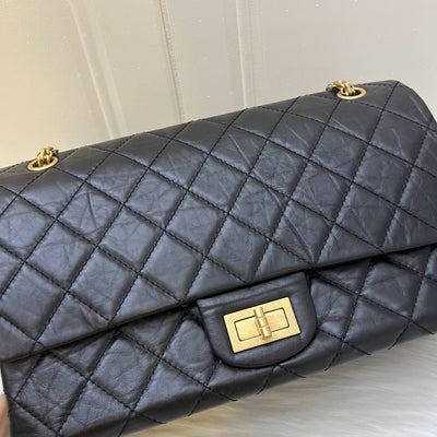 Chanel 2.55 Reissue 227 Maxi Flap in Black Aged Calfskin and AGHW
