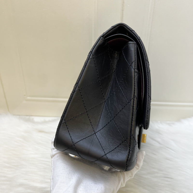 Chanel 2.55 Reissue 227 Maxi Flap in Black Aged Calfskin and AGHW