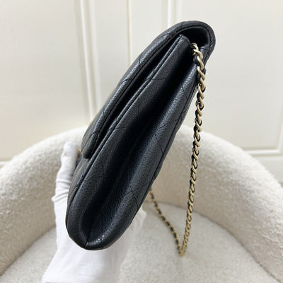 Chanel Timeless Clutch with Chain in Black Caviar and AGHW