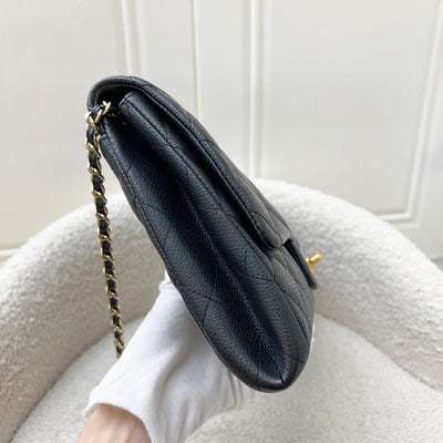 Chanel Timeless Clutch with Chain in Black Caviar and AGHW