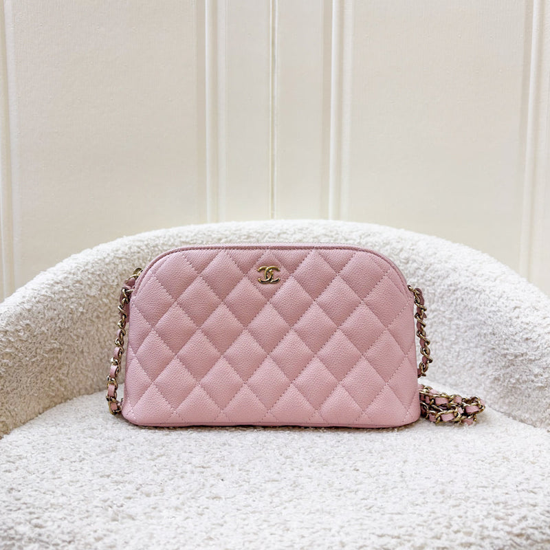 Chanel 24K Medium Pouch / Clutch with Chain in Sakura Pink Caviar and LGHW (Model: AP4016)