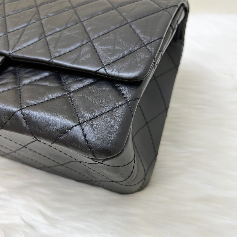 Chanel 2.55 Reissue 227 Maxi Flap in Black Aged Calfskin and AGHW