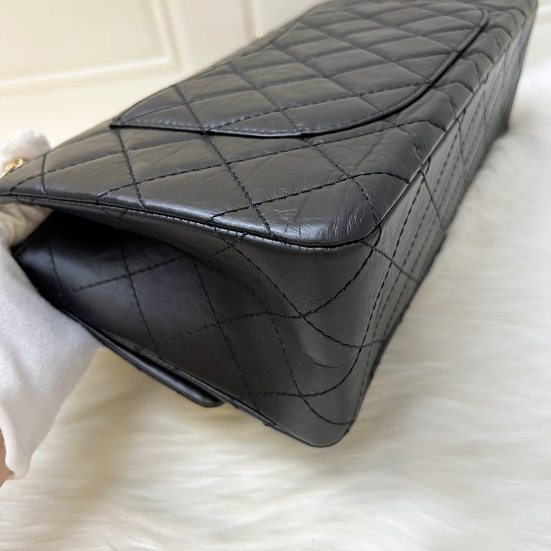 Chanel 2.55 Reissue 227 Maxi Flap in Black Aged Calfskin and AGHW