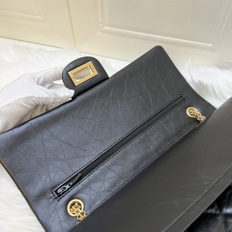 Chanel 2.55 Reissue 227 Maxi Flap in Black Aged Calfskin and AGHW