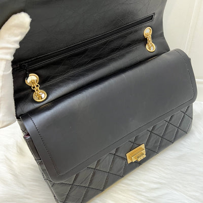 Chanel 2.55 Reissue 227 Maxi Flap in Black Aged Calfskin and AGHW