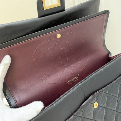 Chanel 2.55 Reissue 227 Maxi Flap in Black Aged Calfskin and AGHW