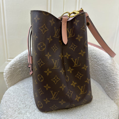 LV Neonoe MM in Monogram Canvas, Pink Strap and GHW