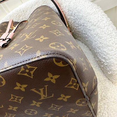 LV Neonoe MM in Monogram Canvas, Pink Strap and GHW