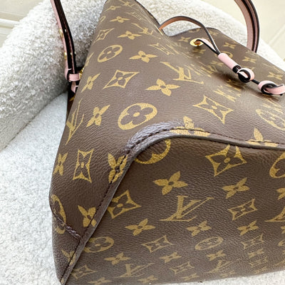 LV Neonoe MM in Monogram Canvas, Pink Strap and GHW