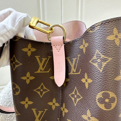 LV Neonoe MM in Monogram Canvas, Pink Strap and GHW