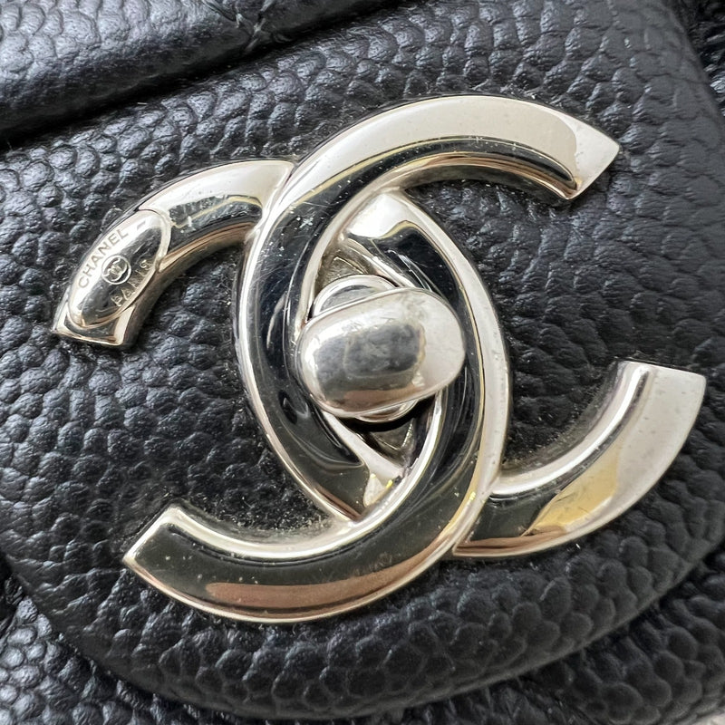 Chanel Easy Caviar Medium Flap Bag in Black Caviar and SHW