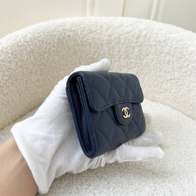 Chanel Classic XL Card Holder in Navy Caviar LGHW