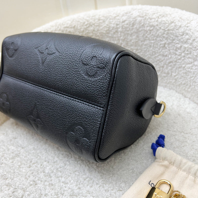 LV Speedy Bandouliere 20 in Black Giant Monogram Empreinte Leather and GHW