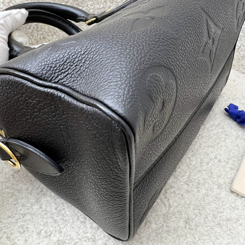 LV Speedy Bandouliere 20 in Black Giant Monogram Empreinte Leather and GHW