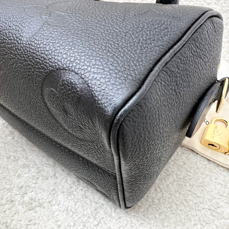 LV Speedy Bandouliere 20 in Black Giant Monogram Empreinte Leather and GHW