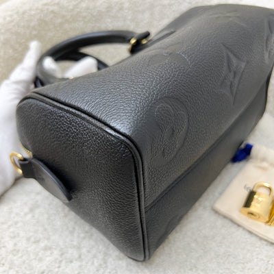 LV Speedy Bandouliere 20 in Black Giant Monogram Empreinte Leather and GHW
