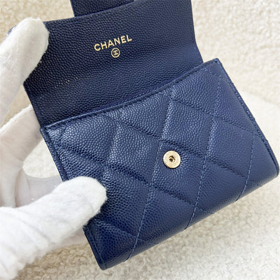 Chanel Classic XL Card Holder in Navy Caviar LGHW