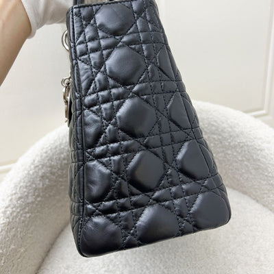 Dior Medium Lady Dior in Black Lambskin and SHW