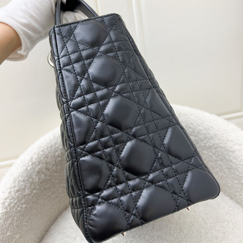 Dior Medium Lady Dior in Black Lambskin and SHW