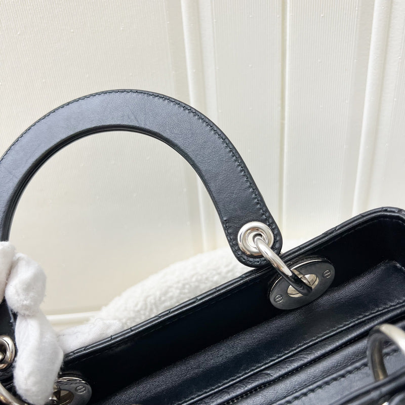 Dior Medium Lady Dior in Black Lambskin and SHW